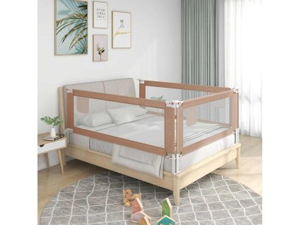 Dětská zábrana k postýlce taupe 100 x 25 cm textil 10217