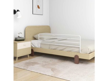 Dětská zábrana k postýlce bílá (76–137) x 55 cm železo 10234