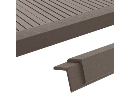 Terasové rohové lišty 5 ks WPC 170 cm tmavě hnědé 45022