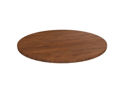 Kulatá stolní deska tmavě hnědá Ø50x1,5 cm ošetřený masivní dub 342967