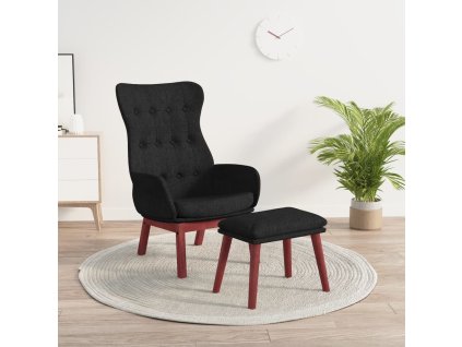 Relaxační křeslo s podnožkou černé textil 3097729