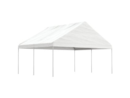 Altán se střechou bílý 4,46 x 5,88 x 3,75 m polyethylen 3155518