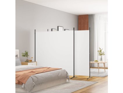 vidaXL 3dílný paraván bílý 525 x 180 cm textil 350278