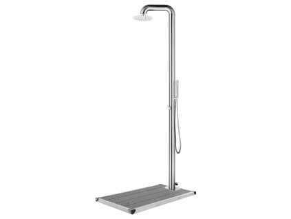 Zahradní sprcha s šedou základnou 230 cm nerezová ocel 3070794