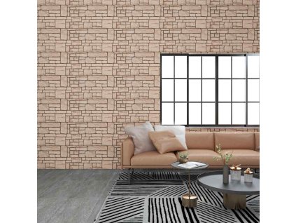 3D nástěnné panely design béžové cihly 10 ks EPS 147206