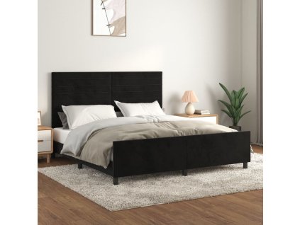 Rám postele bez matrace černý 160 x 200 cm samet 3125826