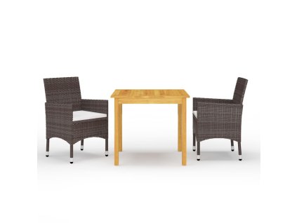 3dílný zahradní jídelní set hnědý 3067670