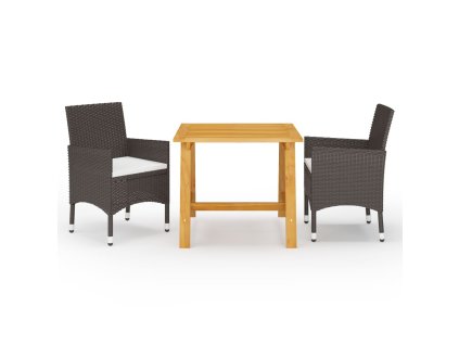 3dílný zahradní jídelní set hnědý 3068686