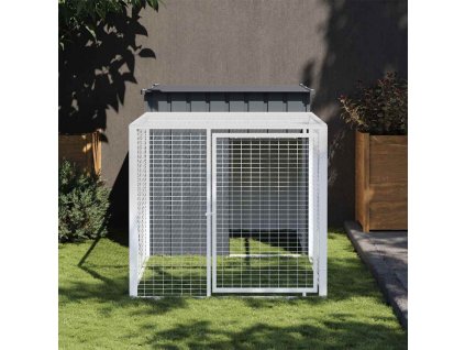 Klec pro kuřata s výběhem antracitová 110 x 201 x 110 cm pozinkovaná ocel 172359