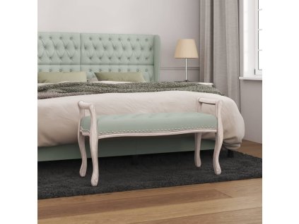 Lavice světle šedá 110 x 45 x 60 cm samet 344439