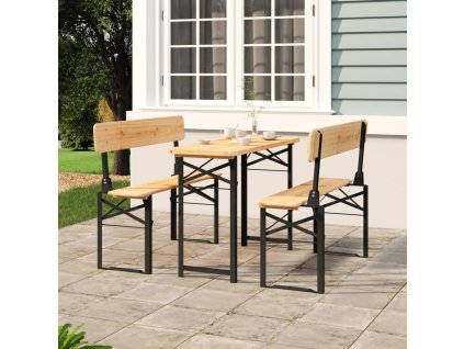 3dílný skládací bistro set masivní jedlové dřevo 363112