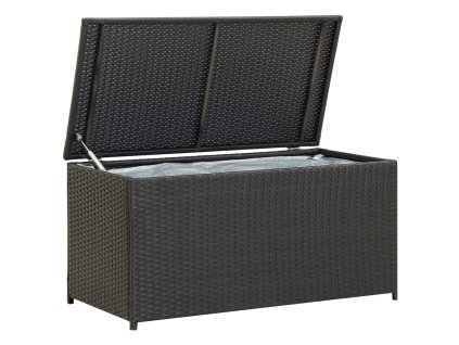Zahradní úložný box polyratan 100 x 50 x 50 cm černý 46471