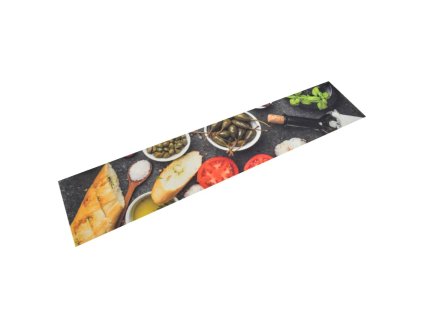 Kuchyňský koberec omyvatelný Víno a jídlo 60 x 300 cm samet 136554