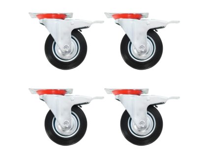 Otočná kolečka s dvojitou brzdou 4 ks 100 mm 143446