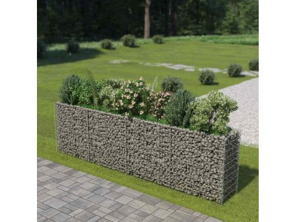 Gabionový vyvýšený záhon pozinkovaná ocel 360 x 50 x 100 cm 143560