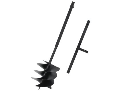 Zemní vrták s rukojetí 250 mm ocel černý 145258