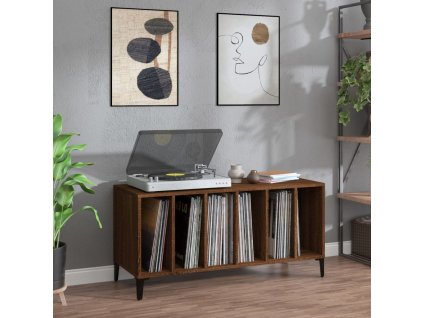 Skříňka na LP desky hnědý dub 100x38x48 cm kompozitní dřevo 831988
