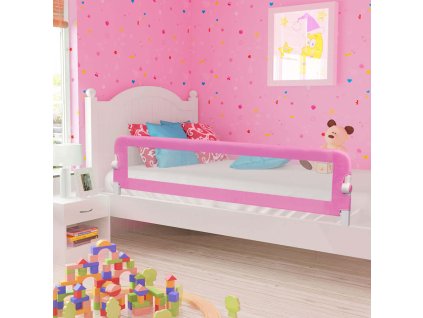 Dětská zábrana k postýlce růžová 180 x 42 cm polyester 10171