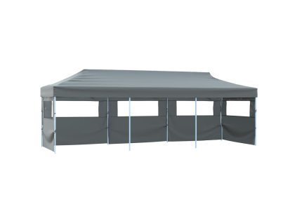 Skládací nůžkový stan s 5 bočními stěnami 3 x 9 m antracitový 44981