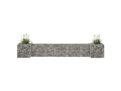 Gabionový truhlík ve tvaru písmene H ocelový drát 260x40x40 cm 145658
