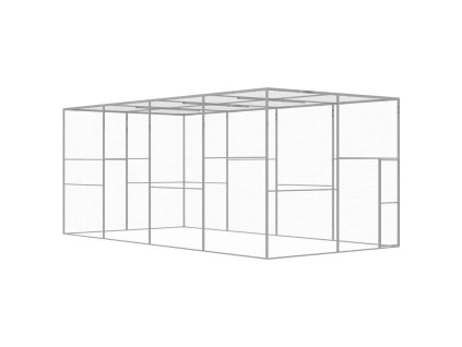 Klec pro kočky 6 x 3 x 2,5 m pozinkovaná ocel 146362