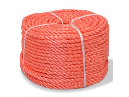 Kroucené lano z polypropylenu 8 mm 500 m oranžové 143833