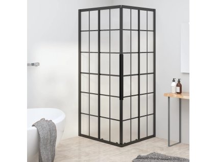 Sprchový kout mléčné ESG 80 x 70 x 180 cm černý 151860