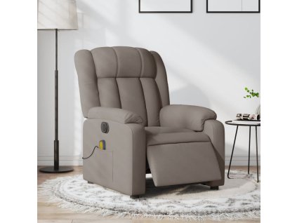 Elektrické masážní polohovací křeslo taupe textil 3205312