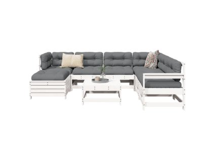 8dílná zahradní sedací souprava bílá masivní borovice 3250573