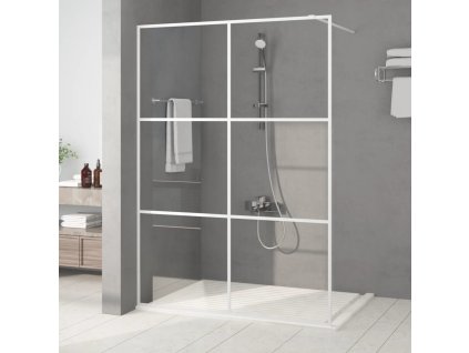 Sprchová zástěna walk-in bílá 140 x 195 cm čiré ESG sklo 152124