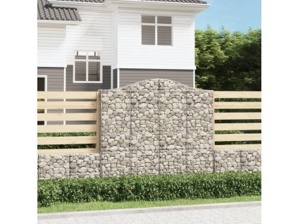 Klenutý gabionový koš 200 x 30 x 180/200 cm pozinkované železo 153389