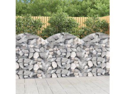 Klenutý gabionový koš 100 x 30 x 100/120 cm pozinkované železo 153425