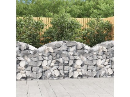 Klenutý gabionový koš 150 x 30 x 80/100 cm pozinkované železo 153444