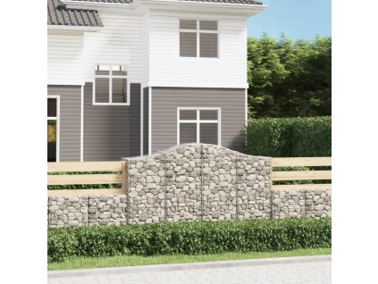 Klenutý gabionový koš 200 x 50 x 120/140 cm pozinkované železo 153396