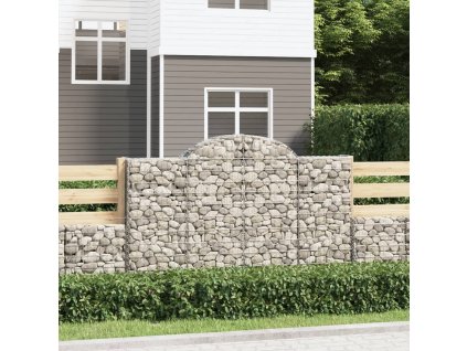 Klenutý gabionový koš 200 x 30 x 120/140 cm pozinkované železo 153486