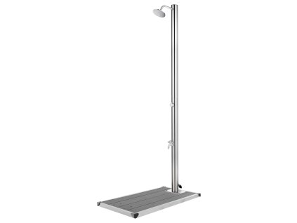 Zahradní sprcha s šedou základnou 220 cm nerezová ocel 3070793