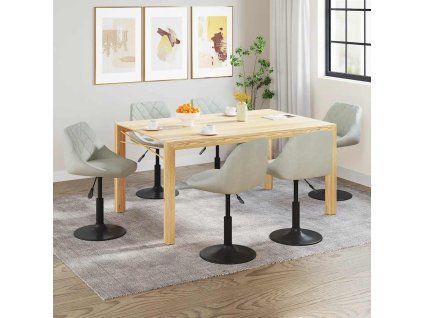 Otočné jídelní židle 6 ks světle šedé samet 3088802