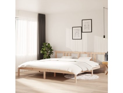 Rám postele bez matrace masivní dřevo 200 x 200 cm 814904
