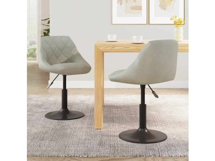vidaXL Otočné jídelní židle 2 ks světle šedé samet 335327