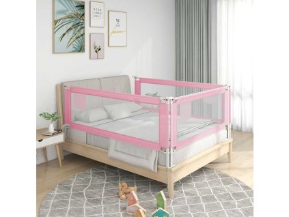 Dětská zábrana k postýlce růžová 180 x 25 cm textil 10204