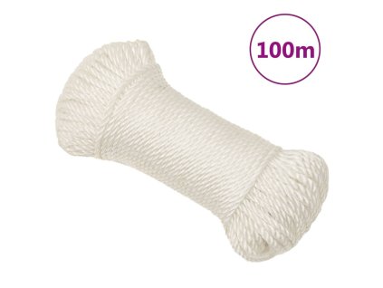 Pracovní lano bílé 8 mm 100 m polypropylen 153047