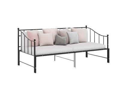 Rám vysouvací postele/pohovky černý kovový 90 x 200 cm 324776