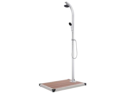 Zahradní sprcha s hnědou základnou 220 cm hliník 3070781