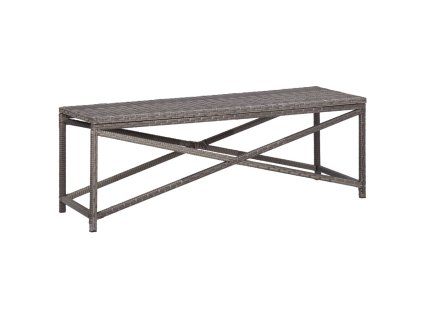 Zahradní lavice 120 cm polyratan šedá 46211