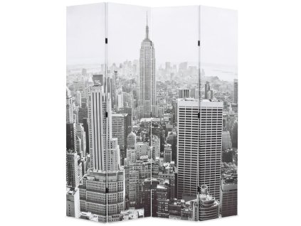 Skládací paraván 160 x 170 cm Denní New York černobílý 245858