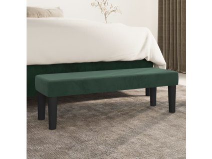 Lavice tmavě zelená 100x30x30 cm samet 346669