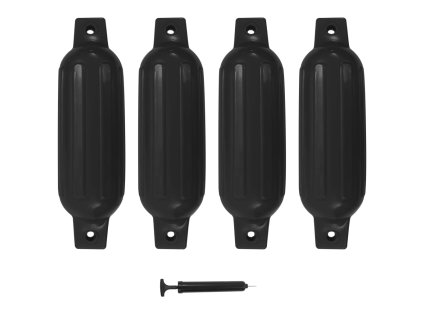 Lodní nárazník 4 ks černý 41 x 11,5 cm PVC 92380