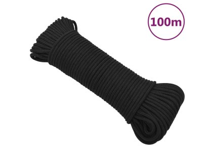 Lodní lano celočerné 3 mm 100 m polypropylen 152483