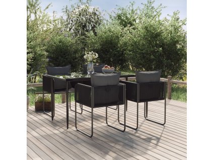 5dílný zahradní jídelní set černý 3156500