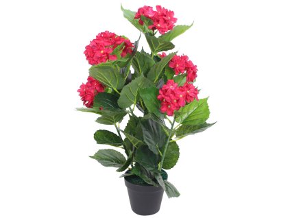 Umělá rostlina hortenzie s květináčem 60 cm červená 244440